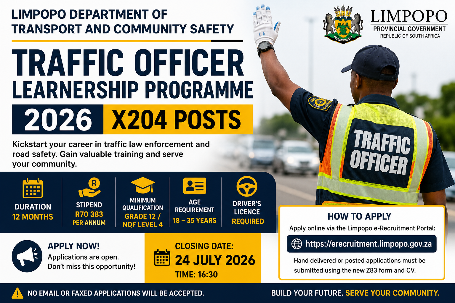 Traffic Officer Learnership Programme 2026